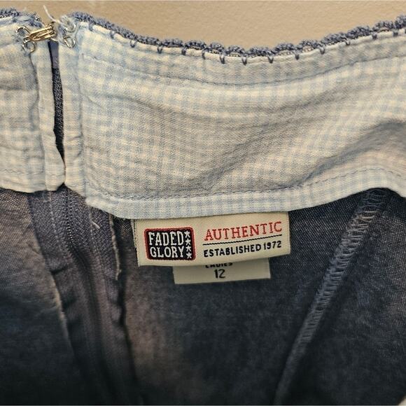 Faded Glory 90s Y2K Vintage Denim Lace up Sleeveless Summer Mini‎ Dress Size 12 - Picture 10 of 11